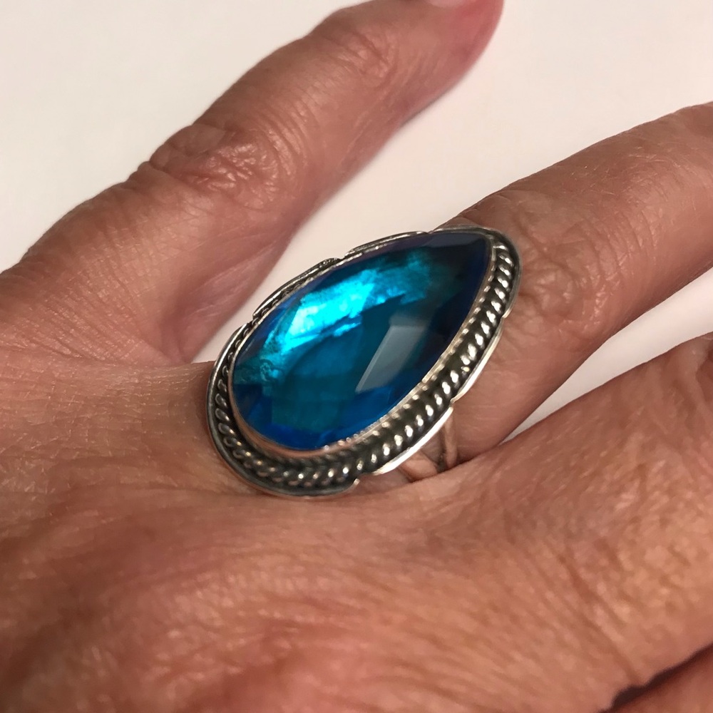 Blue Topaz 925 Stamped Sterling Silver Ring